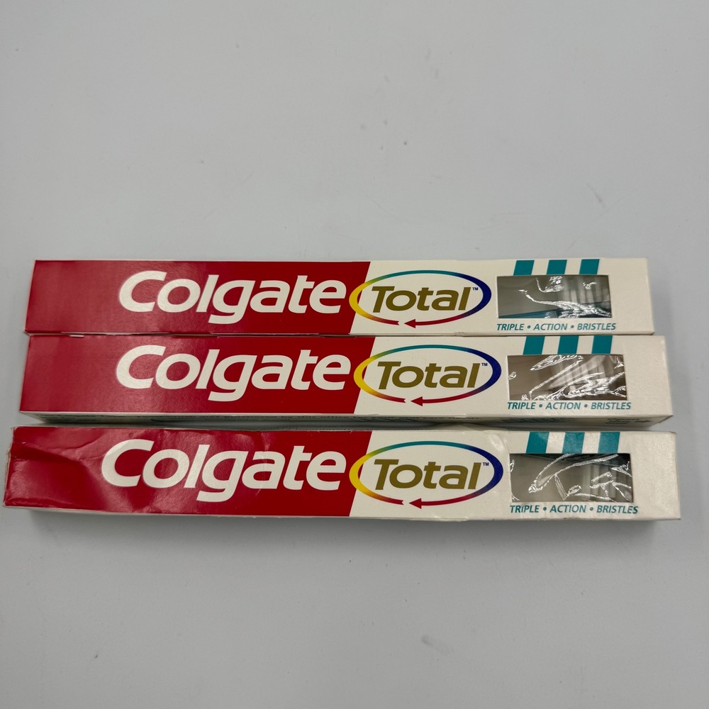 Colgate Total Toothbrush Multicolor Vintage 1996 Soft 3-Pack NEW